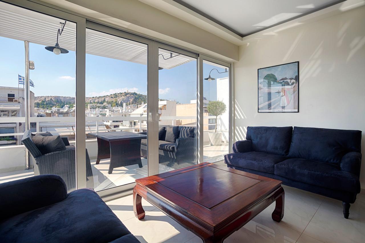 Unique 3-Bed, 3-Bath Apt With Acropolis Views Sg69 Aten Exteriör bild